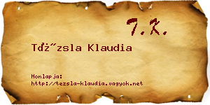 Tézsla Klaudia névjegykártya